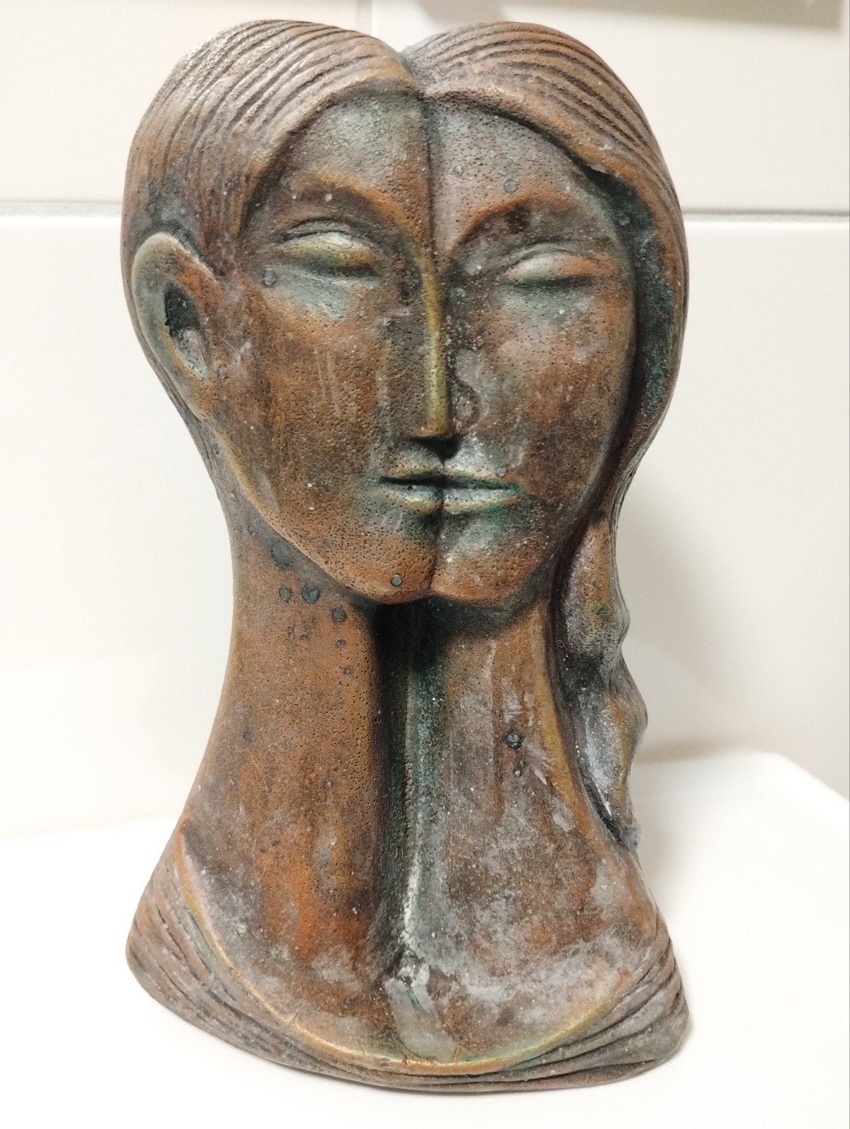 Resin beeld samensmelting tussen man en vrouw, Ophalen of Verzenden
