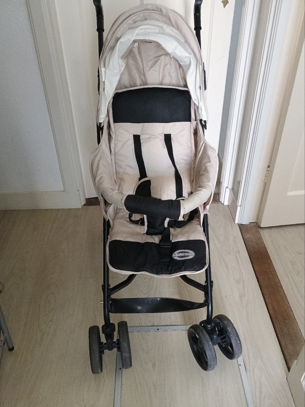 Moonlight buggy - beige, verstelbare rugleuning, Kinderen en Baby's, Ophalen, Gebruikt, Overige merken, Regenhoes