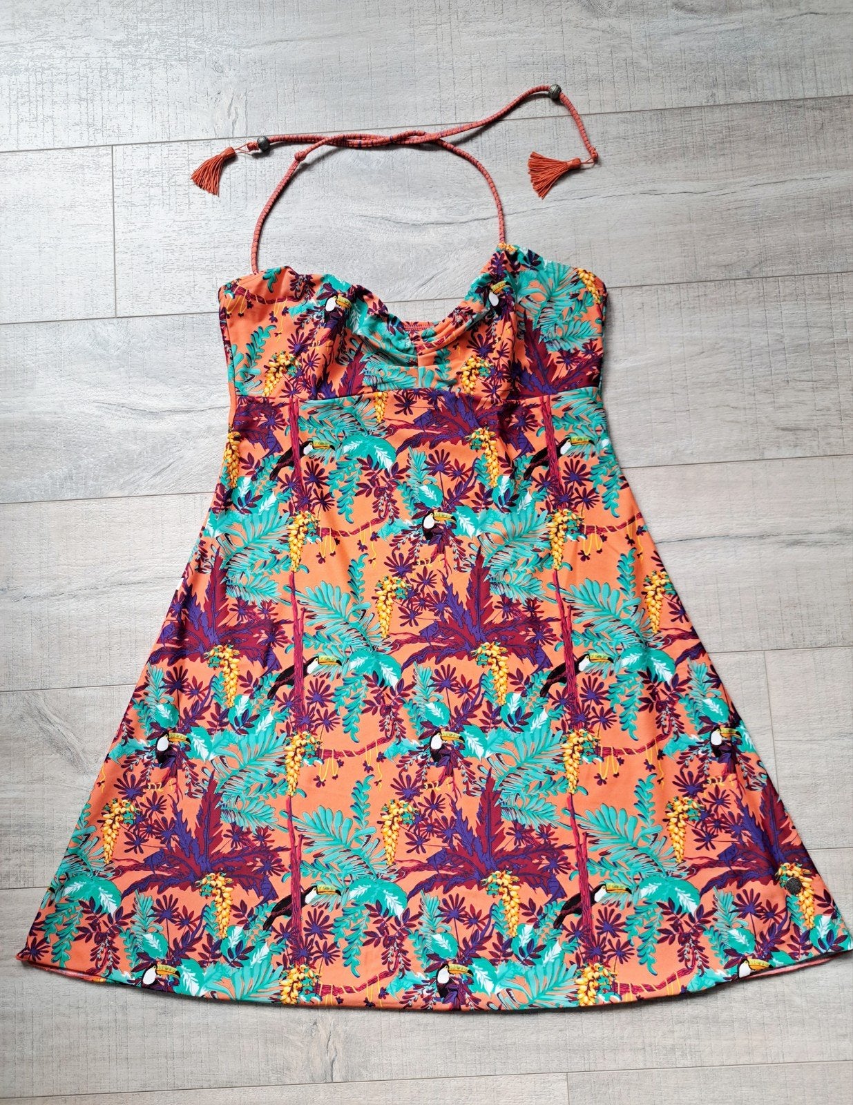 Strandjurk zomerjurk Beachlife jurk maat 40/ L oranje groen, Maat 38/40 (M), Beachlife, Meerkleurig, Ophalen of Verzenden