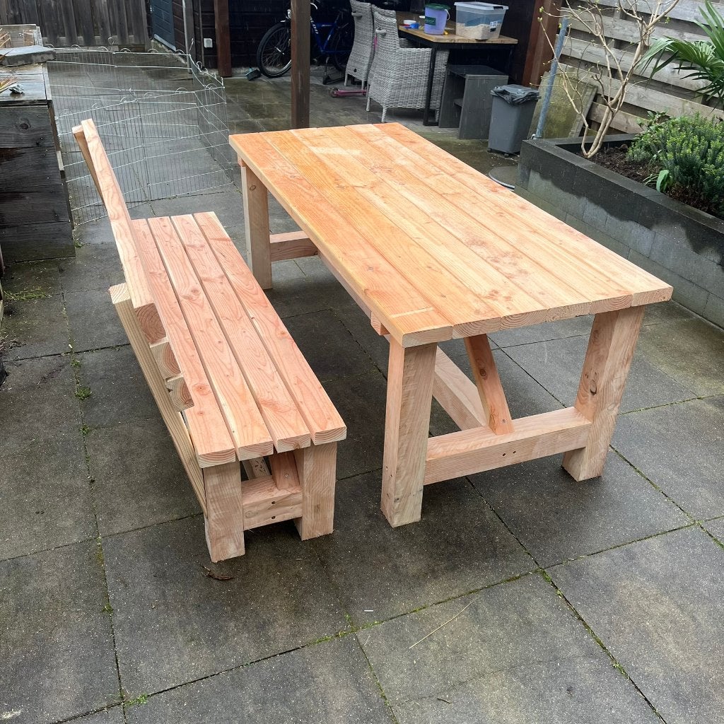 sterke en nieuwe douglas tuintafels, Tuin en Terras, Ophalen of Verzenden, Nieuw, Rechthoekig, Hout