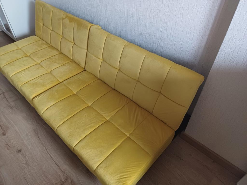 Gele slaapbank van Vidaxl, Ophalen of Verzenden, Zo goed als nieuw, Tweepersoons