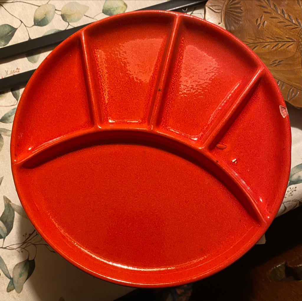 6 Jasba fondue- of gourmetborden uit West-Duitsland, Ophalen of Verzenden, Keramiek, Overige stijlen, Bord(en)