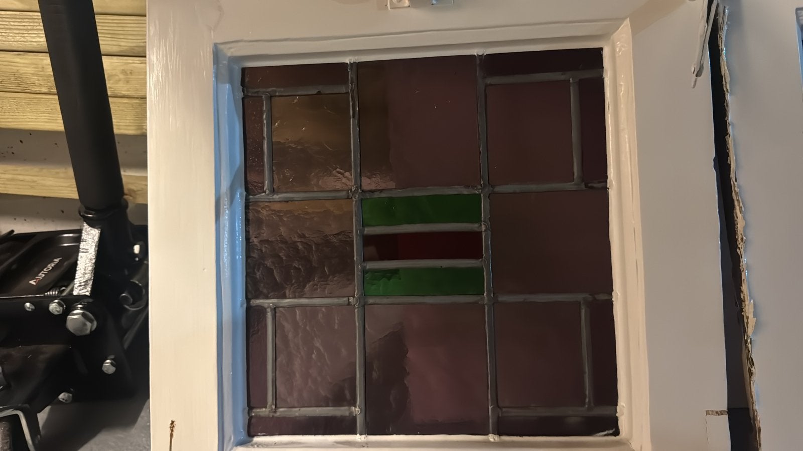 Mooi glas in lood 3 stuks, Raamkozijn, Zo goed als nieuw, Hout, Ophalen