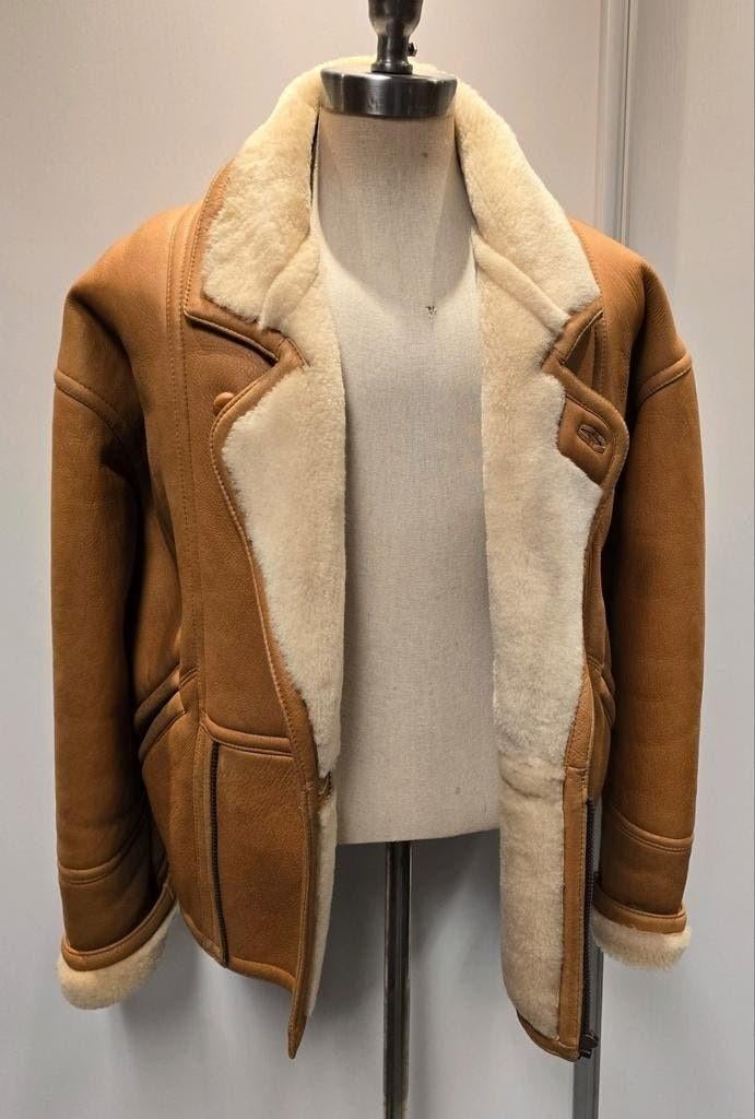 Heren lammy coat - maat M - lamsleer en lamsvacht, Ophalen of Verzenden, Zo goed als nieuw, Maat 48/50 (M), Bruin