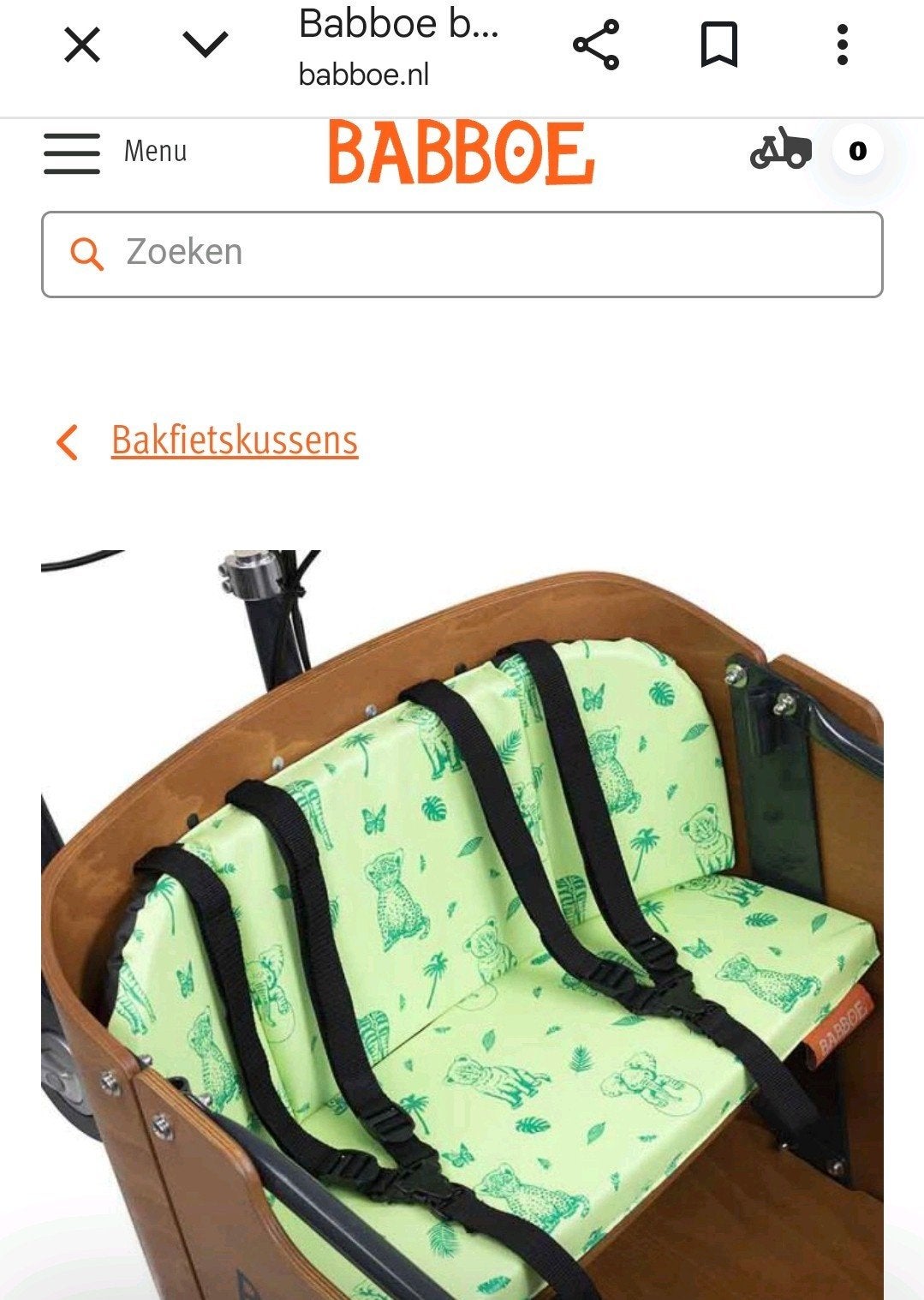 Bakfietskussen Babboe NIEUW, Fietsen en Brommers, Ophalen, Nieuw, Bakfiets, Babboe