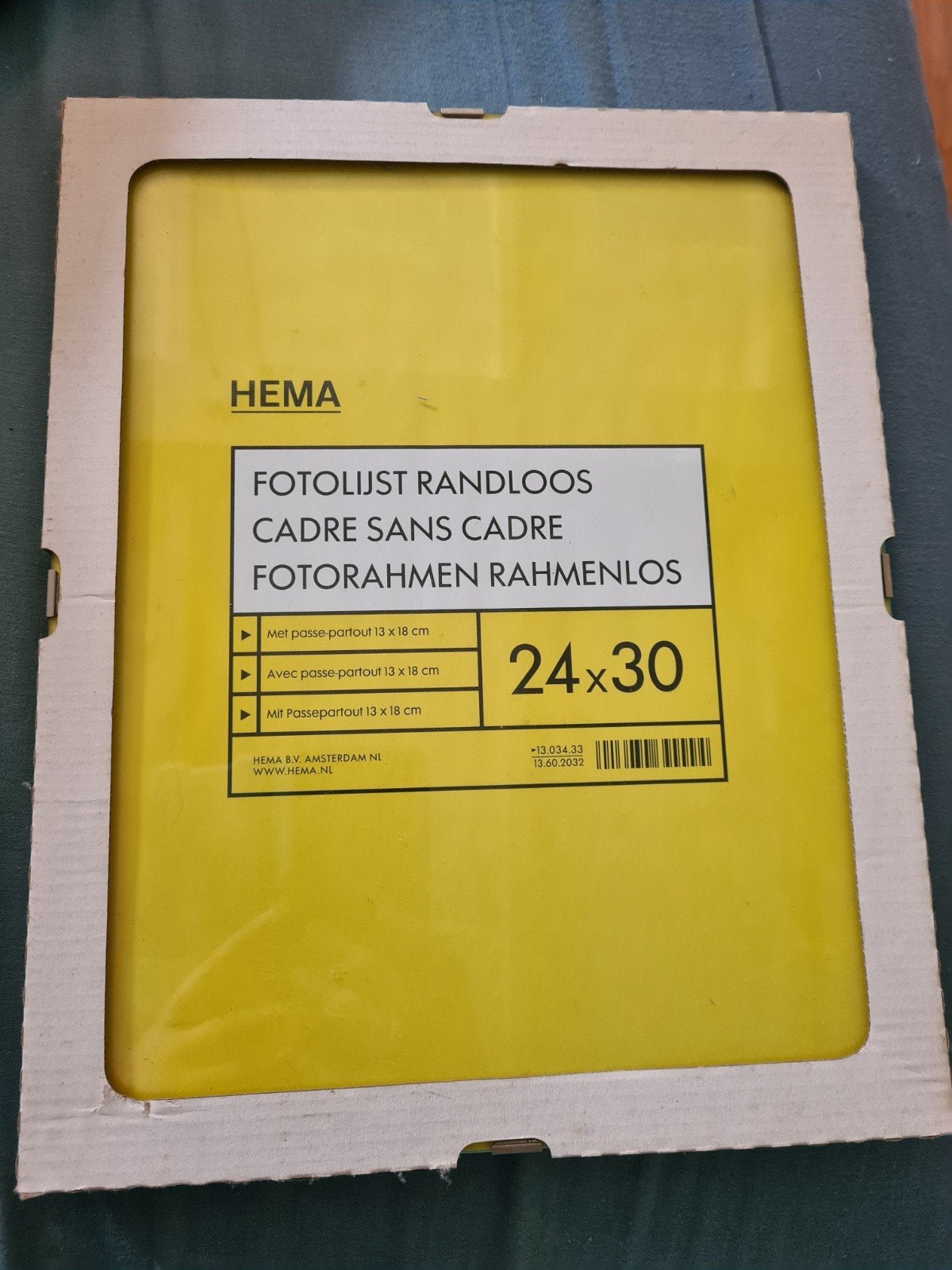 Hema Randloze Fotolijst 24x30 cm met Passe-partout, Ophalen, Nieuw, Standaard fotolijst, Met glas