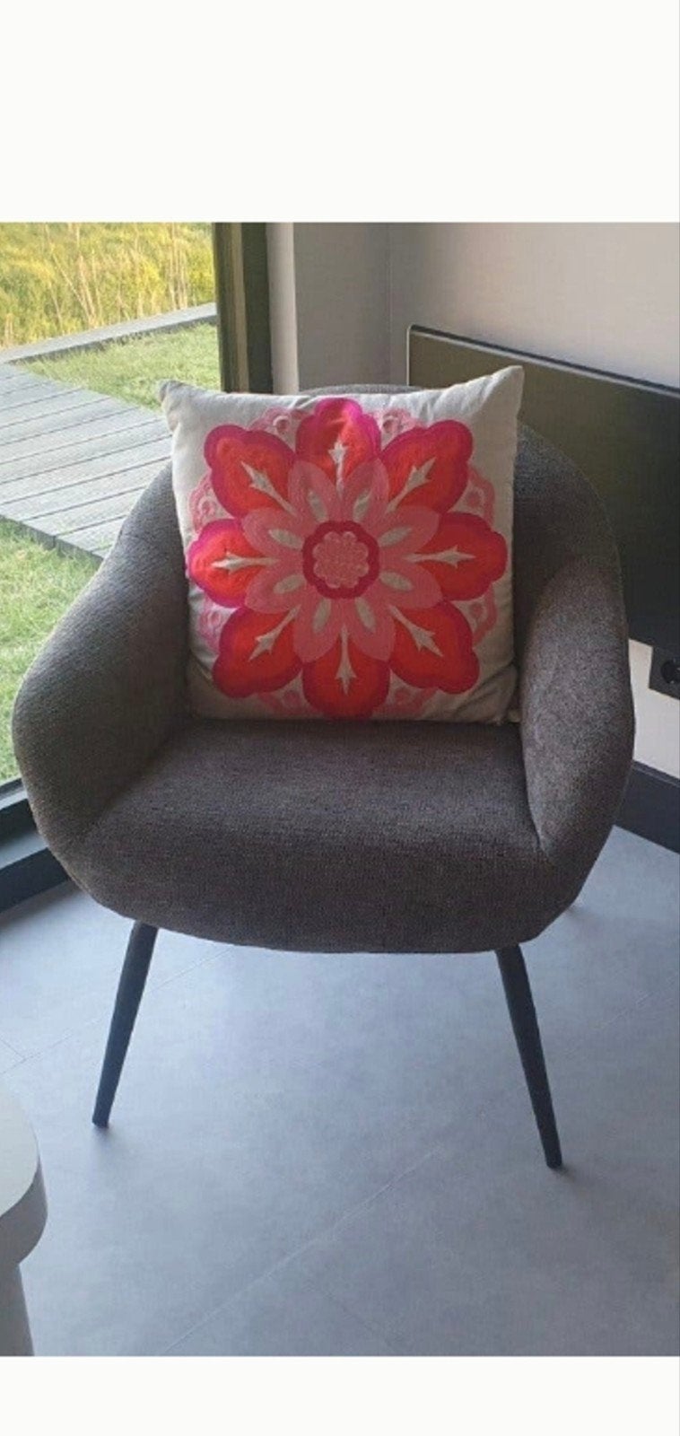 Zgan Fauteuil, stoel - Taupe/leverbruin, Ophalen, 75 tot 100 cm, Zo goed als nieuw, Metaal