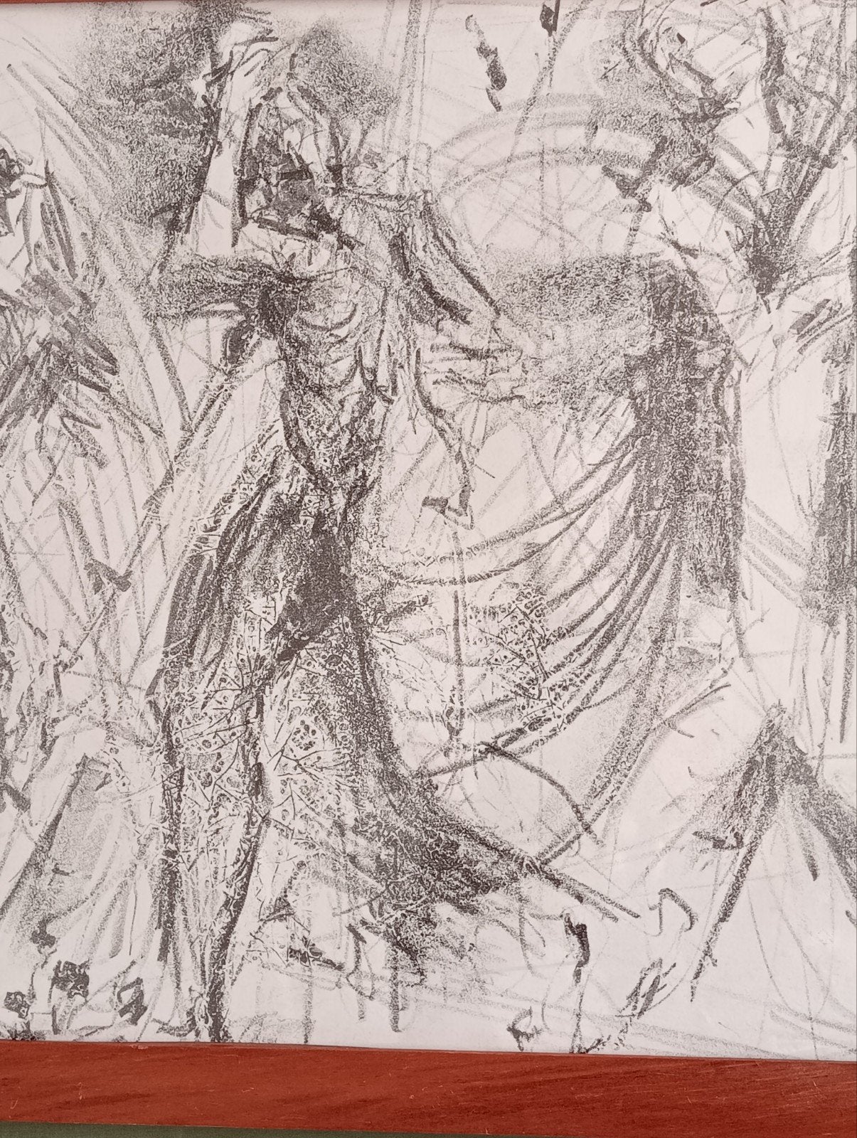 Litho met drie figuren 1990, Antiek en Kunst, Kunst | Litho's en Zeefdrukken, Ophalen of Verzenden