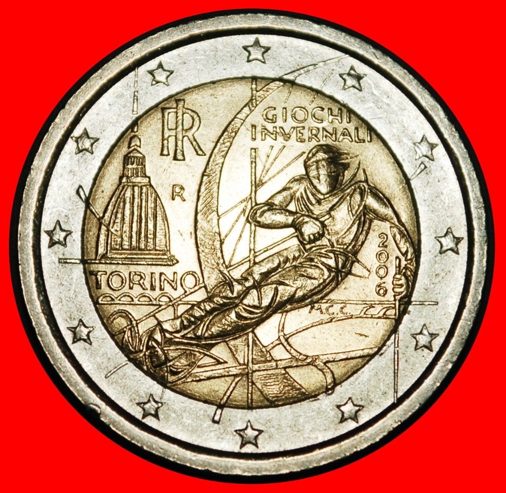 Ⰺ SKI: ITALY  2 EUROS 2006R PHALLIC (2002-2006)! RIM r1!, Postzegels en Munten, Ophalen of Verzenden, Italië, 2 euro, Losse munt