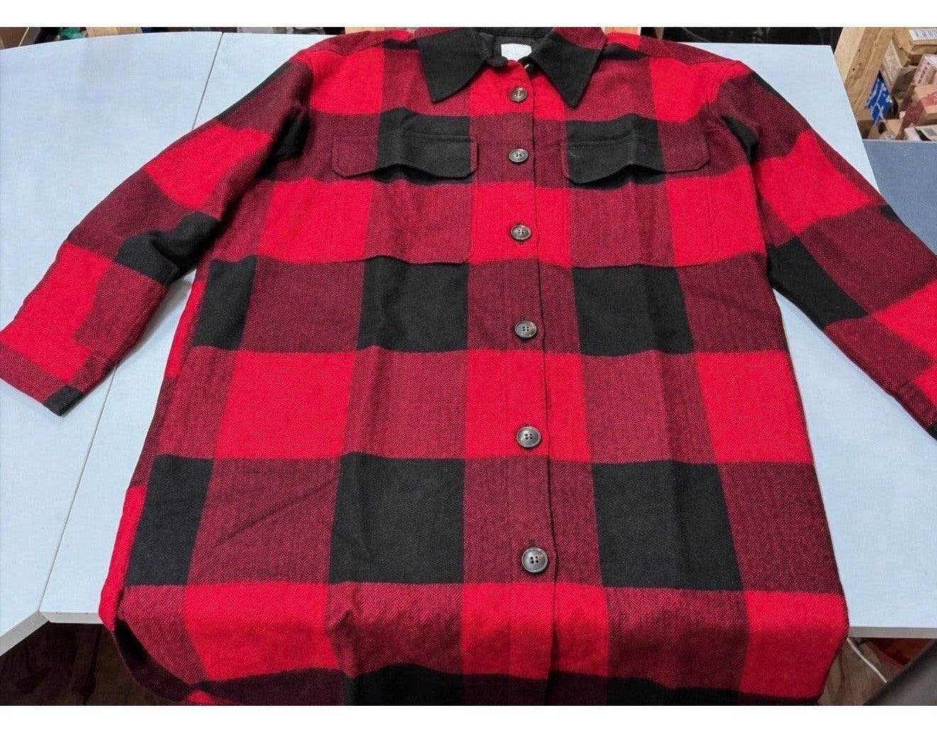 H&M vest trui jack - L mannen heren Rood Zwart geblokt blok, Maat 52/54 (L), L, Zo goed als nieuw, L