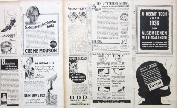 Veel advertenties uit 1935 - Purol Cutex Vieto Argus Auping, Verzamelen, Ophalen of Verzenden, Overige typen