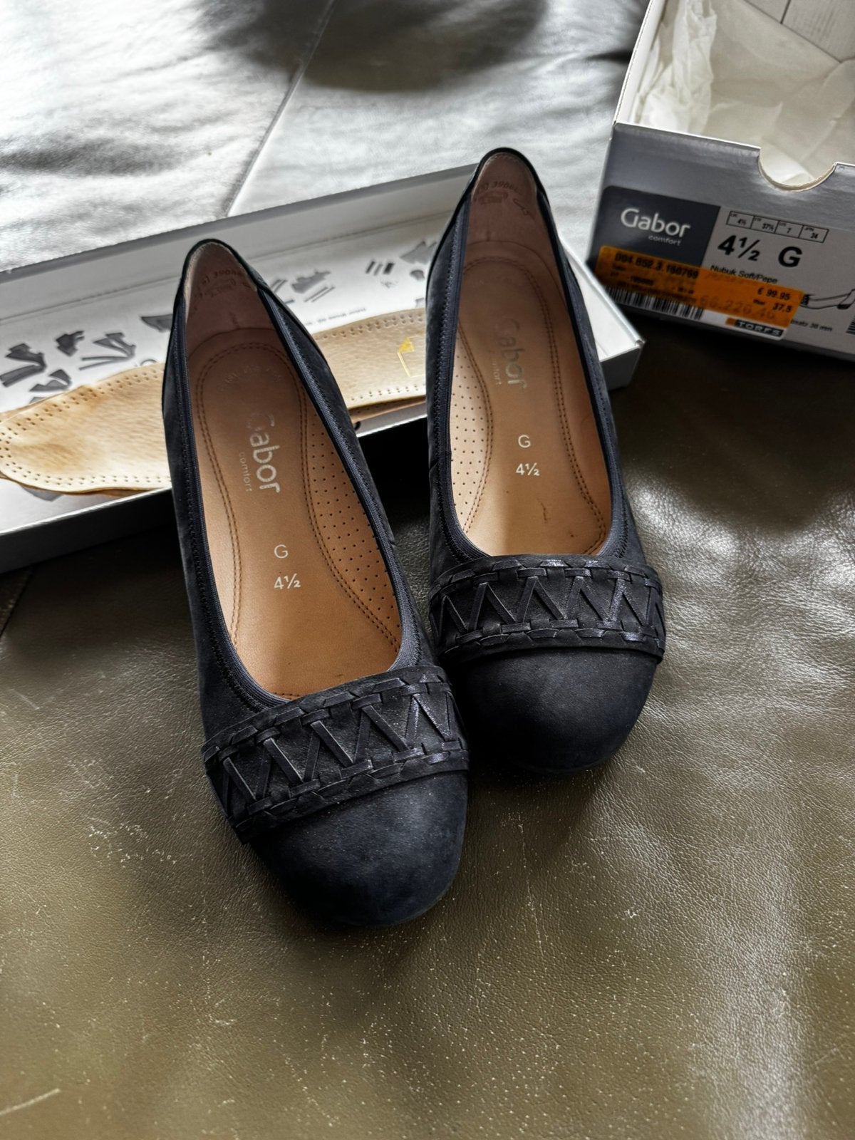 Gabor ballerina’s in nieuwstaat - maat 4,5 - blauw, Kleding | Dames, Schoenen, Ophalen, Zo goed als nieuw, Blauw