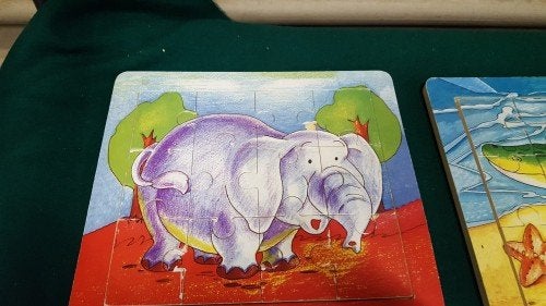 Puzzels van hout, 3 stuks: 1x olifant, 1x krokodil, en 1x po, Ophalen of Verzenden, 'T Olde Gre-j, Info@toldegrej.nl, Endepoelstraat 20f Didam
