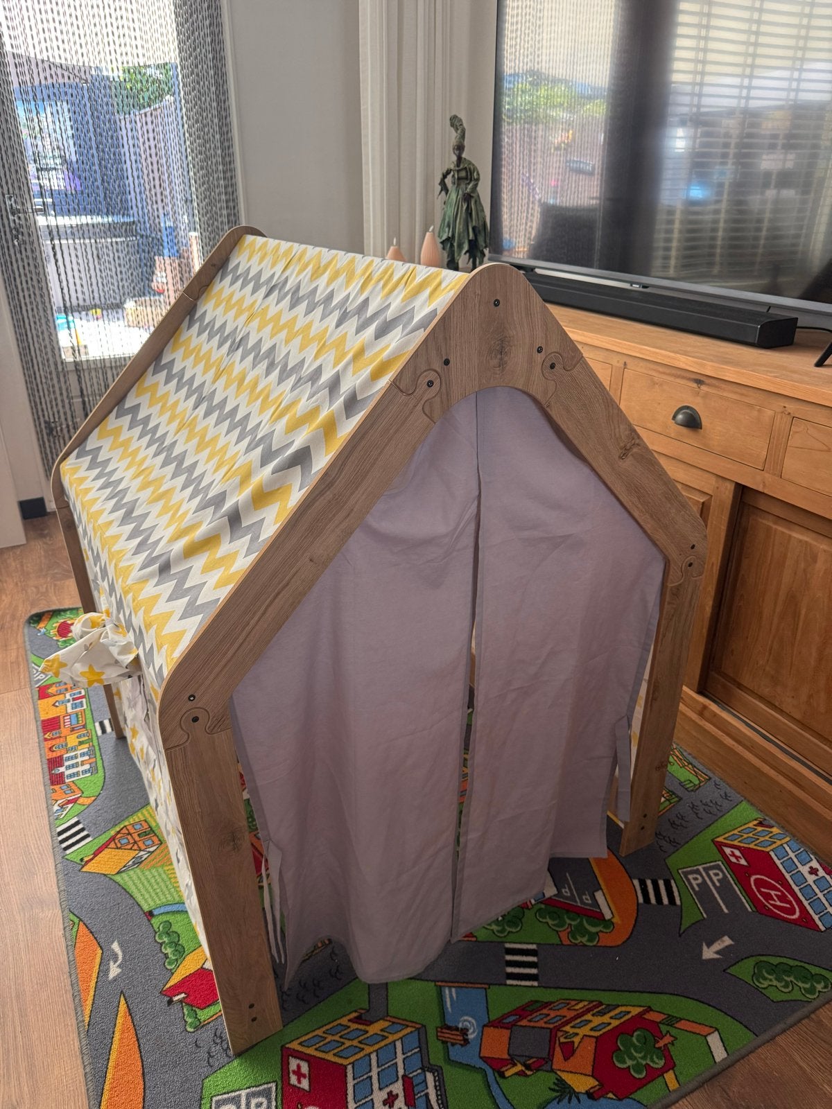 Houten speelhuisje/tent voor kinderen, Ophalen, Zo goed als nieuw, Hout