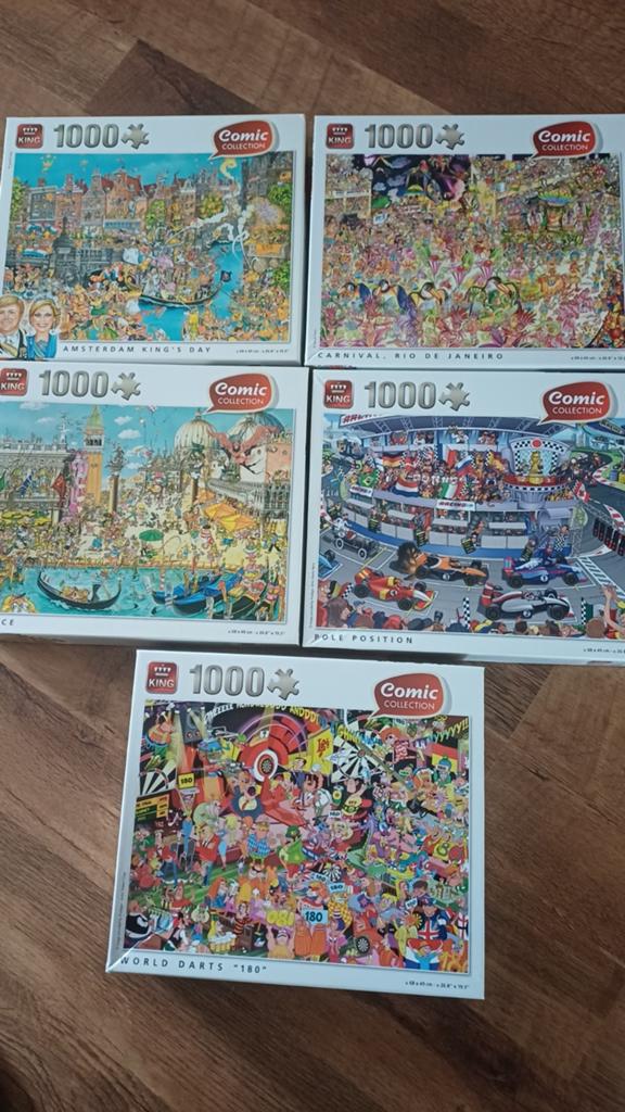 5 comic puzzels van King compleet, Ophalen, 500 t/m 1500 stukjes, Zo goed als nieuw