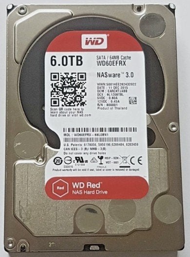 Western Digital WD Red Plus 6TB WDC WD60EFRX, Intern, Gebruikt, Desktop, 6000gb