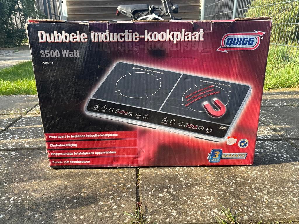 Dubbele inductie kookplaat 3500W - Quigg, Witgoed en Apparatuur, Kookplaten, Nieuw, 3 kookzones of minder, Ophalen of Verzenden