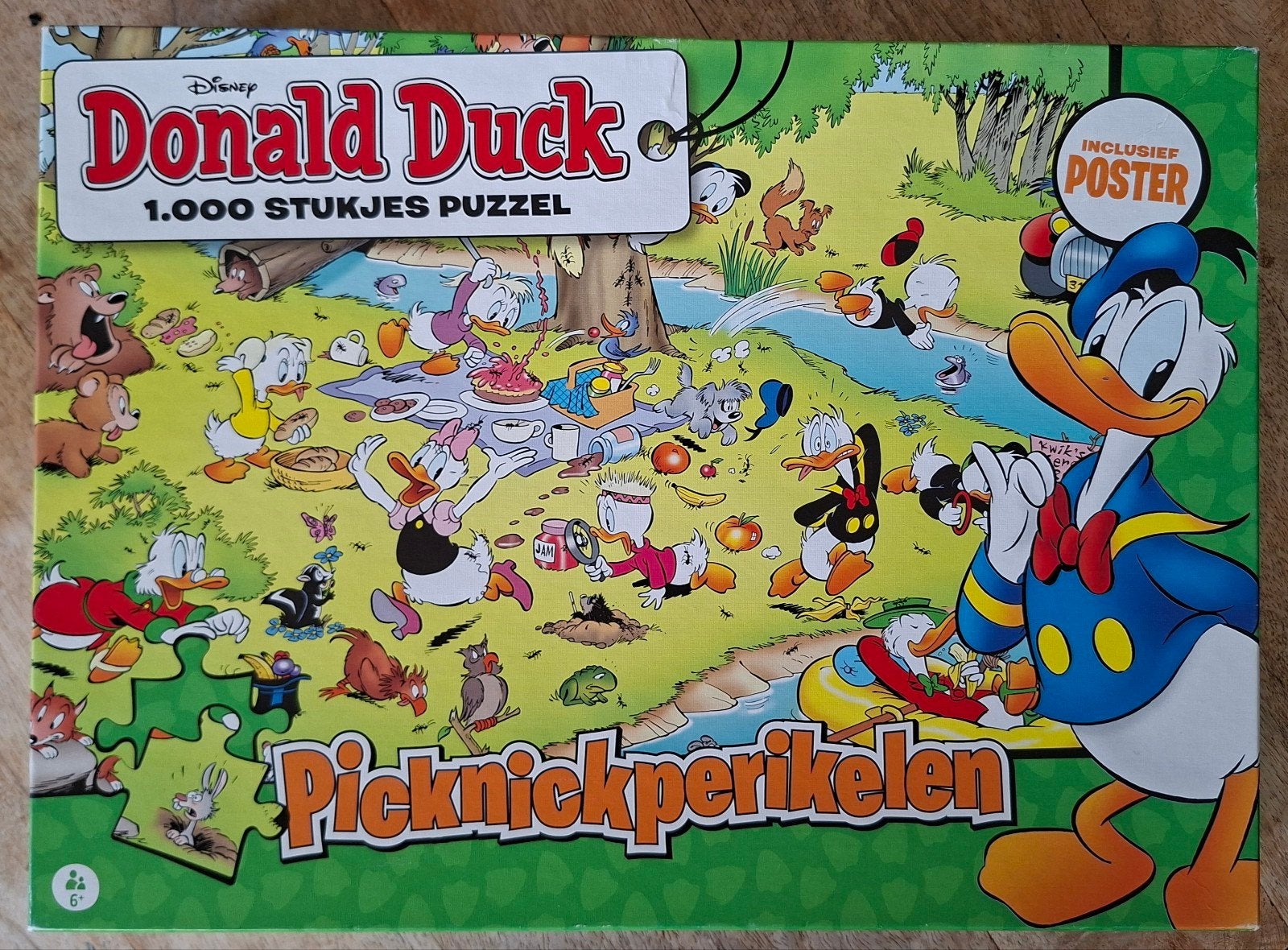 Donald Duck puzzel 2 Picknickperikelen 1000+ stukjes, Hobby en Vrije tijd, Denksport en Puzzels, Ophalen, 500 t/m 1500 stukjes