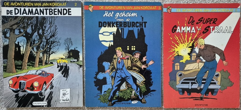 Jan Kordaat | Dupuis | deel 2, 3 en 5 | in 1 koop, Ophalen of Verzenden, Zo goed als nieuw, Jijé (Joseph Gillain), Meerdere stripboeken