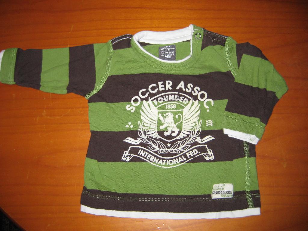 Groen/bruin shirt, 68, H+M L.O.G.G., Kinderen en Baby's, Babykleding | Maat 68, Ophalen of Verzenden, Zo goed als nieuw, Jongetje