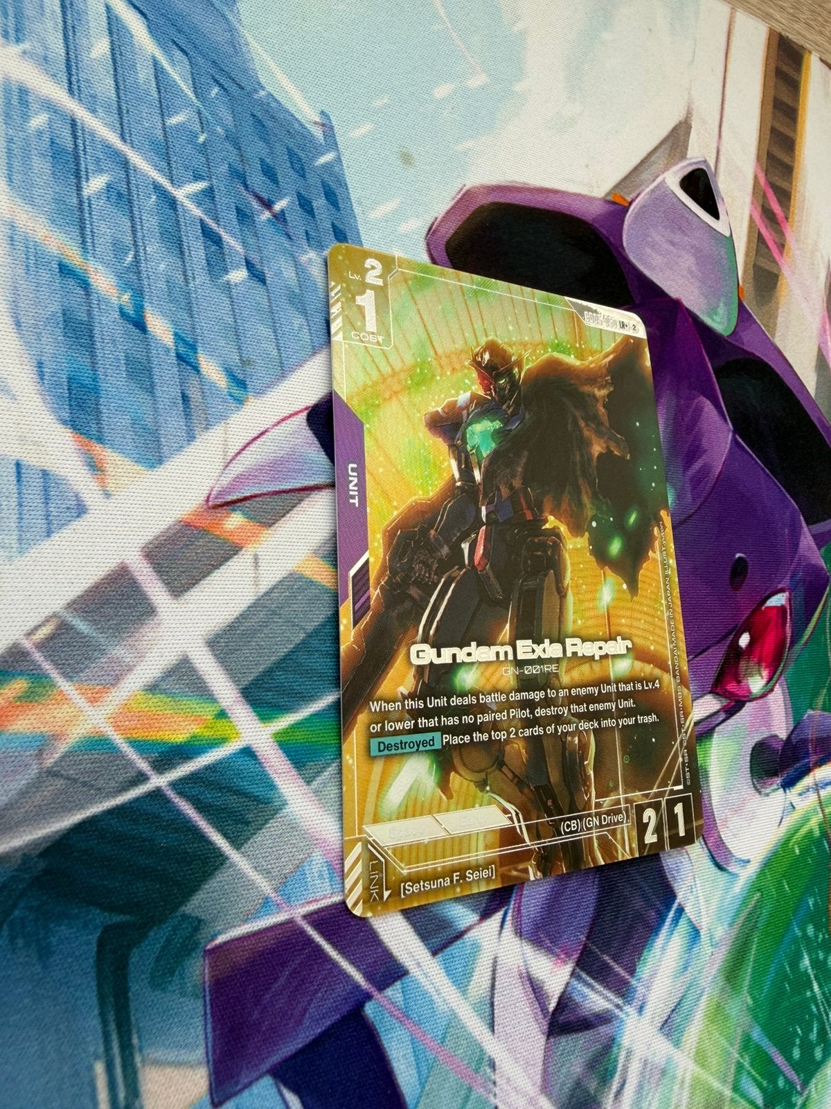 Gundam Card Gundam Exia Repair GD05-050 Freedom Ascension, Ophalen of Verzenden, Zo goed als nieuw, Foil