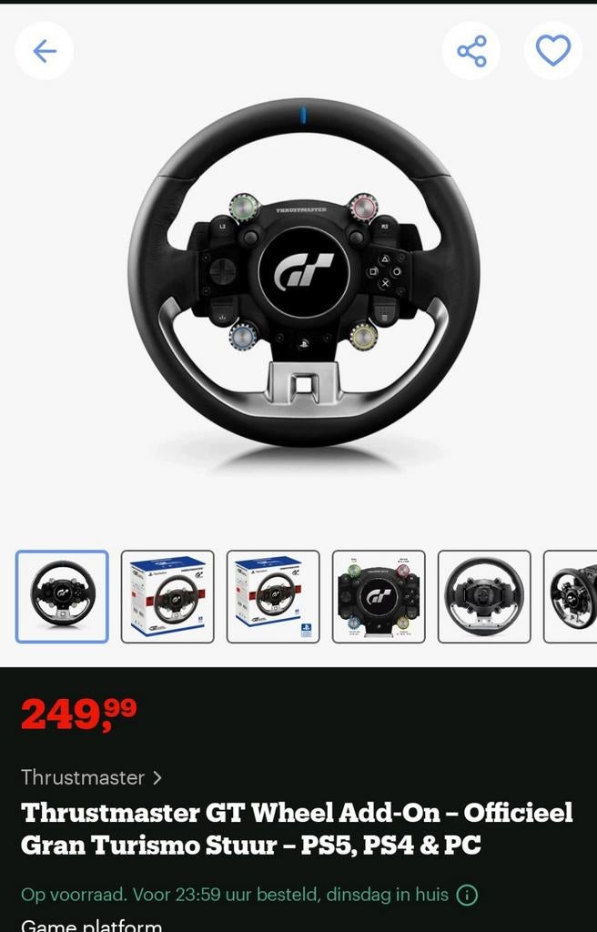 Thrustmaster GT Addon stuur, Ophalen of Verzenden, Zo goed als nieuw, Thustmaster