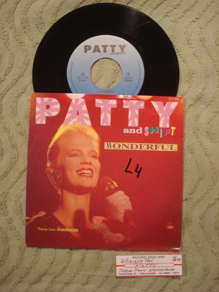 Patty and Shift 7" Vinyl Single: Wonderful (NL) Spijkerhoek, Cd's en Dvd's, Ophalen of Verzenden, Zo goed als nieuw, 7 inch, Filmmuziek en Soundtracks