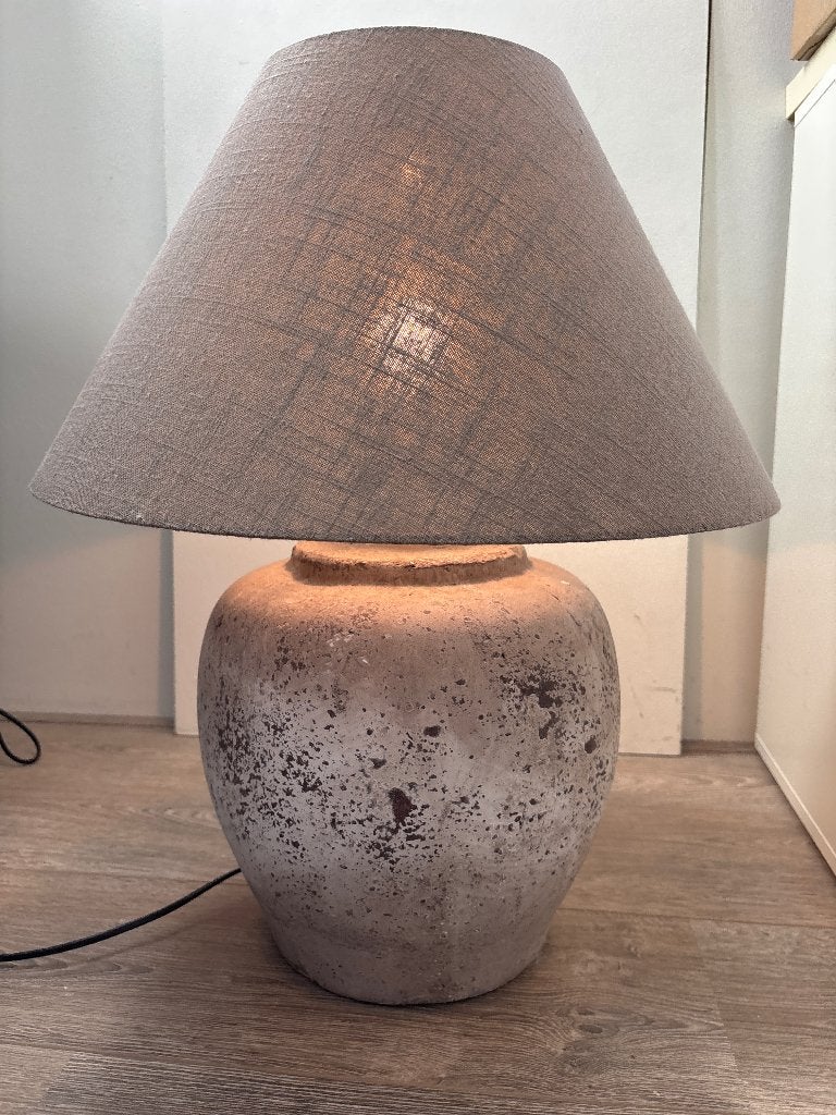 Brocante kruik tafellamp - 28cm breed, 28cm hoog, Ophalen, Gebruikt, Vintage, 28 cm