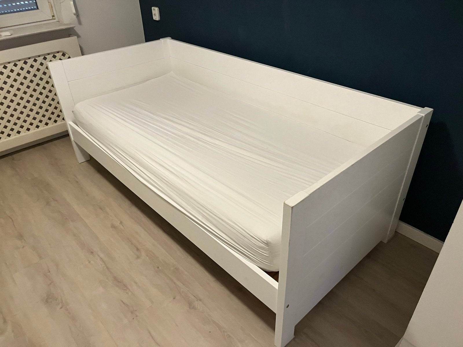 Wit eenpersoonsbed Rockwood, in goede staat, Ophalen, 90 cm, Eenpersoons, Wit