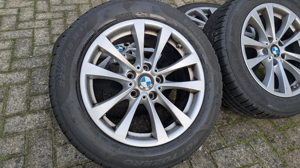 BMW 225/55 R17 Winterbanden op velg - Goede staat, Ophalen, Gebruikt, Banden en Velgen, 17 inch