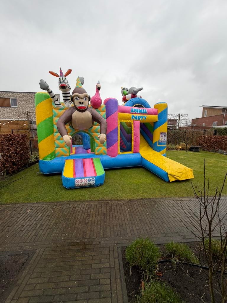 Springkussen “Animal Party” te huur, Ophalen of Verzenden, Zo goed als nieuw, Overige