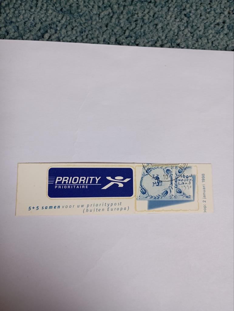 Priority Zegel vintage, Ophalen of Verzenden