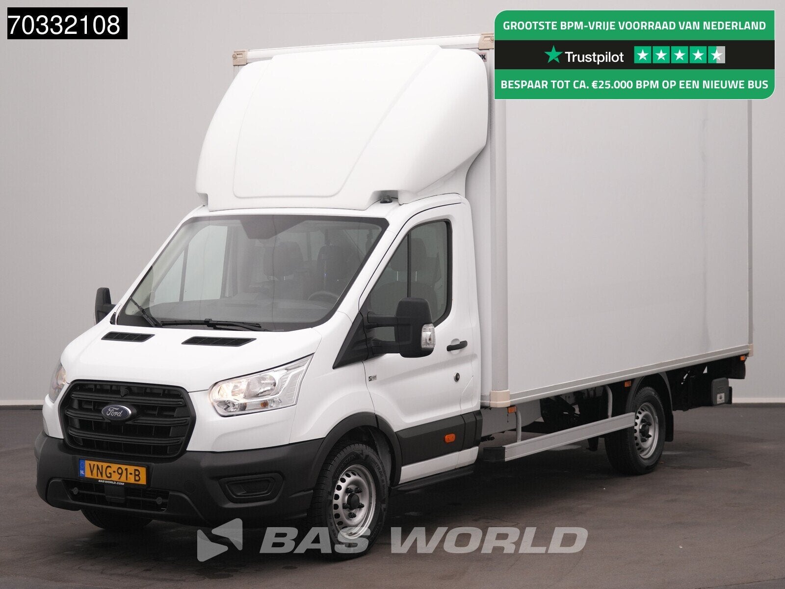 Ford Transit 130pk D'Hollandia Laadklep Zijdeur Bakwagen Air, 2680 kg, Stof, 4 cilinders, Wit