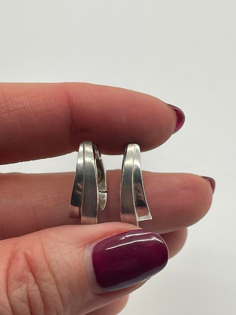 D558 Prachtige zilveren Fossil oorbellen, Ophalen of Verzenden, X, Zilver, Zilver