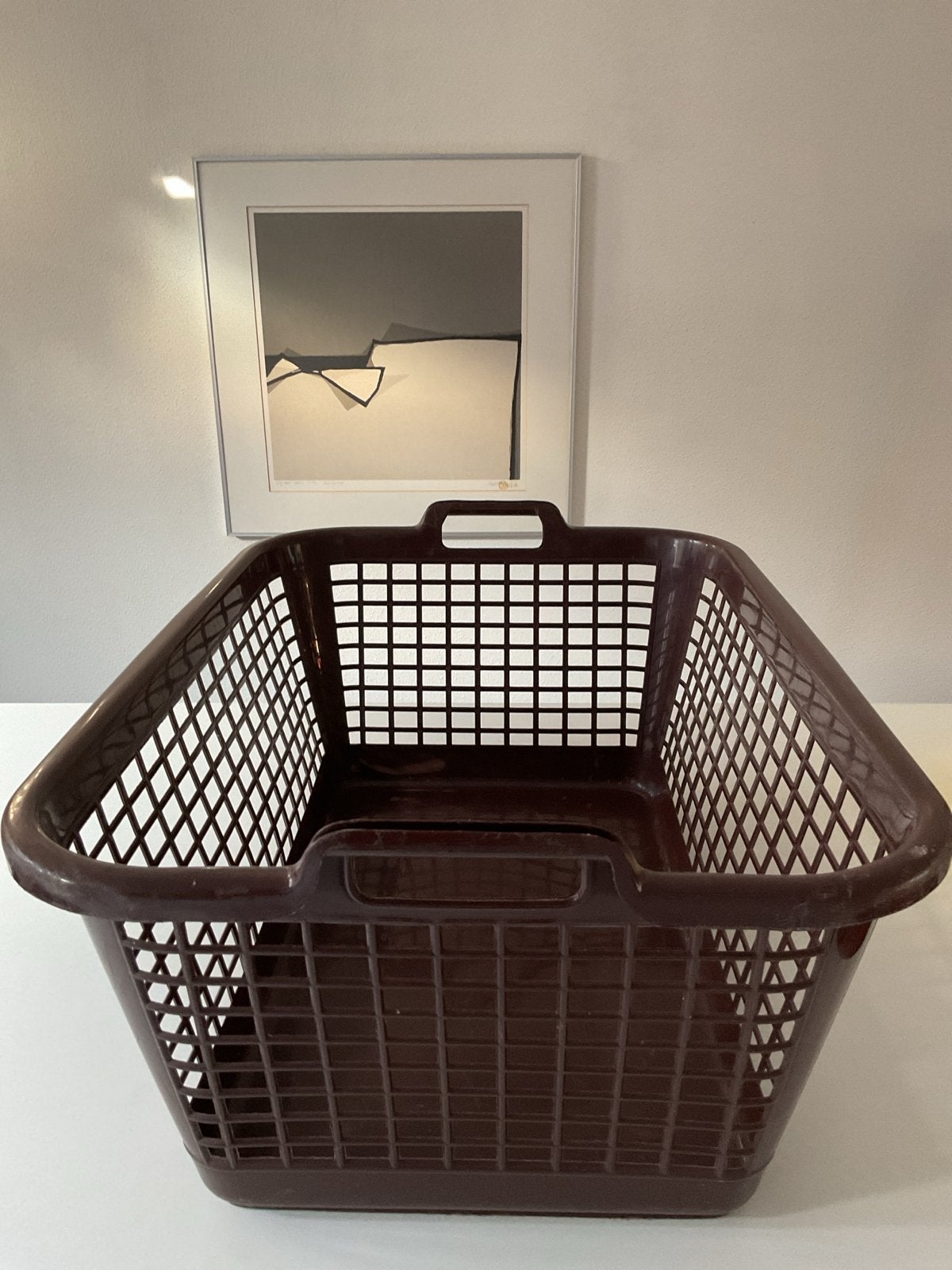 Vintage wasmand bruin - Groot en stevig (70x52x30cm), Kunststof, Ophalen of Verzenden, Bruin, Overige typen