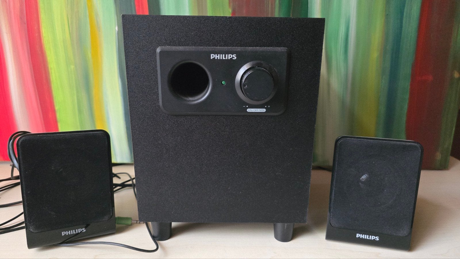 Philips 2.1 Luidsprekersysteem SPA1302/10 met subwoofer, Computers en Software, Pc speakers, Ophalen of Verzenden, Gebruikt, Audiokanaal 2.1
