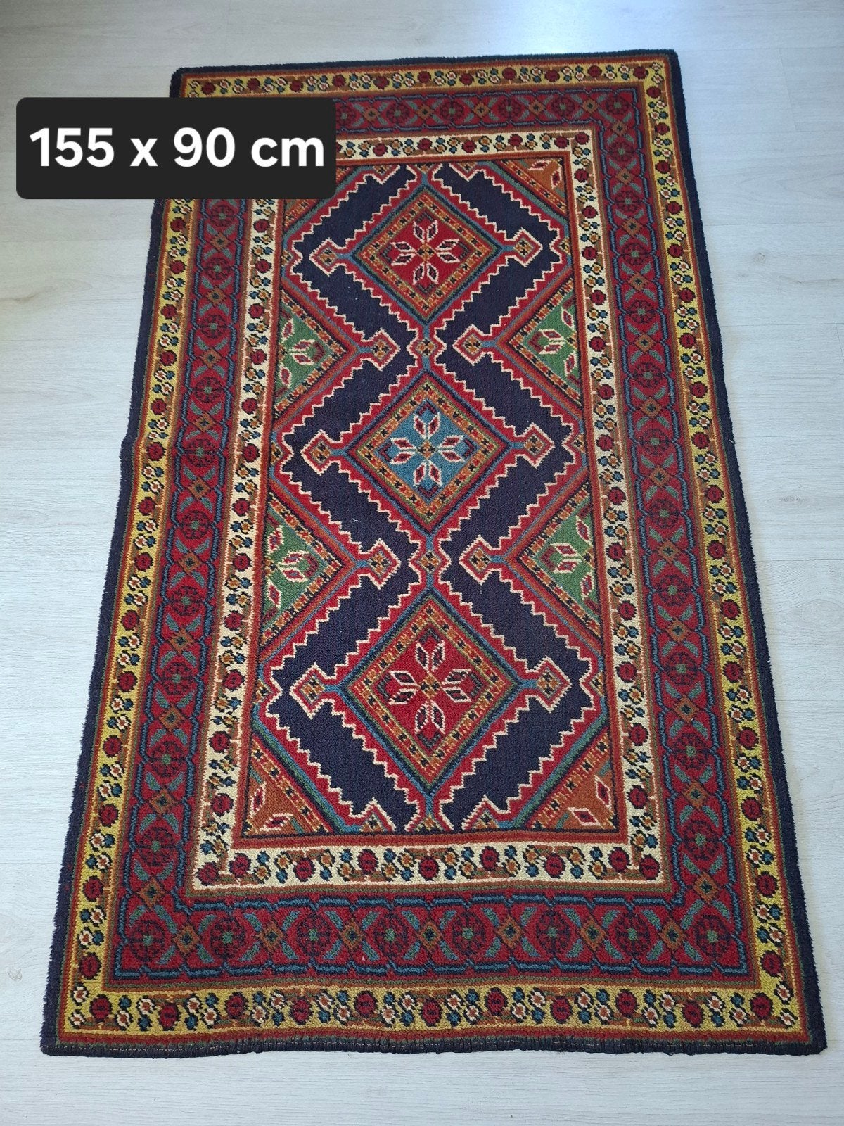 Kleed 155 x 90 cm - Rijk gekleurd patroon, Ophalen, Gebruikt, Geel, 50 tot 100 cm