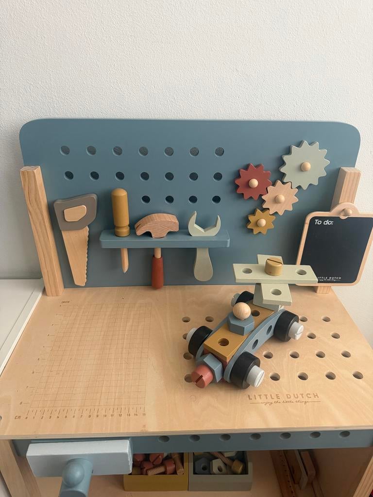 Little Dutch Houten Werkbank met Gereedschap, Ophalen, Zo goed als nieuw, Jongen of Meisje
