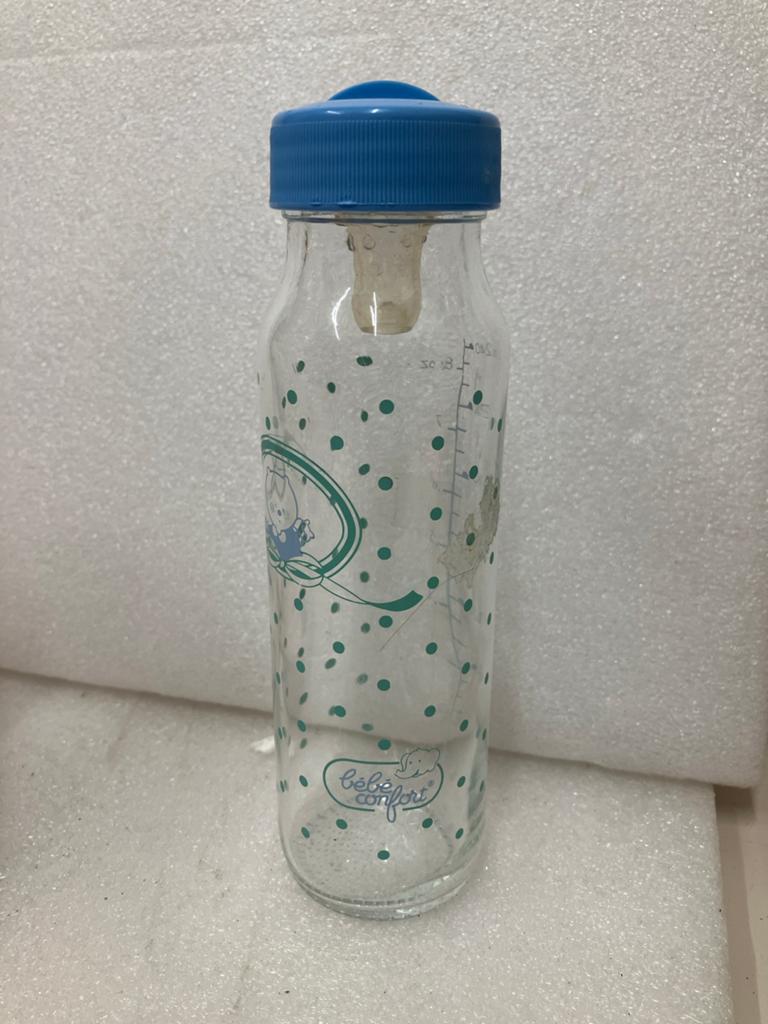 Vintage Glazen Babyflesje - Bébé Confort, Ophalen of Verzenden, Zo goed als nieuw, Overige typen