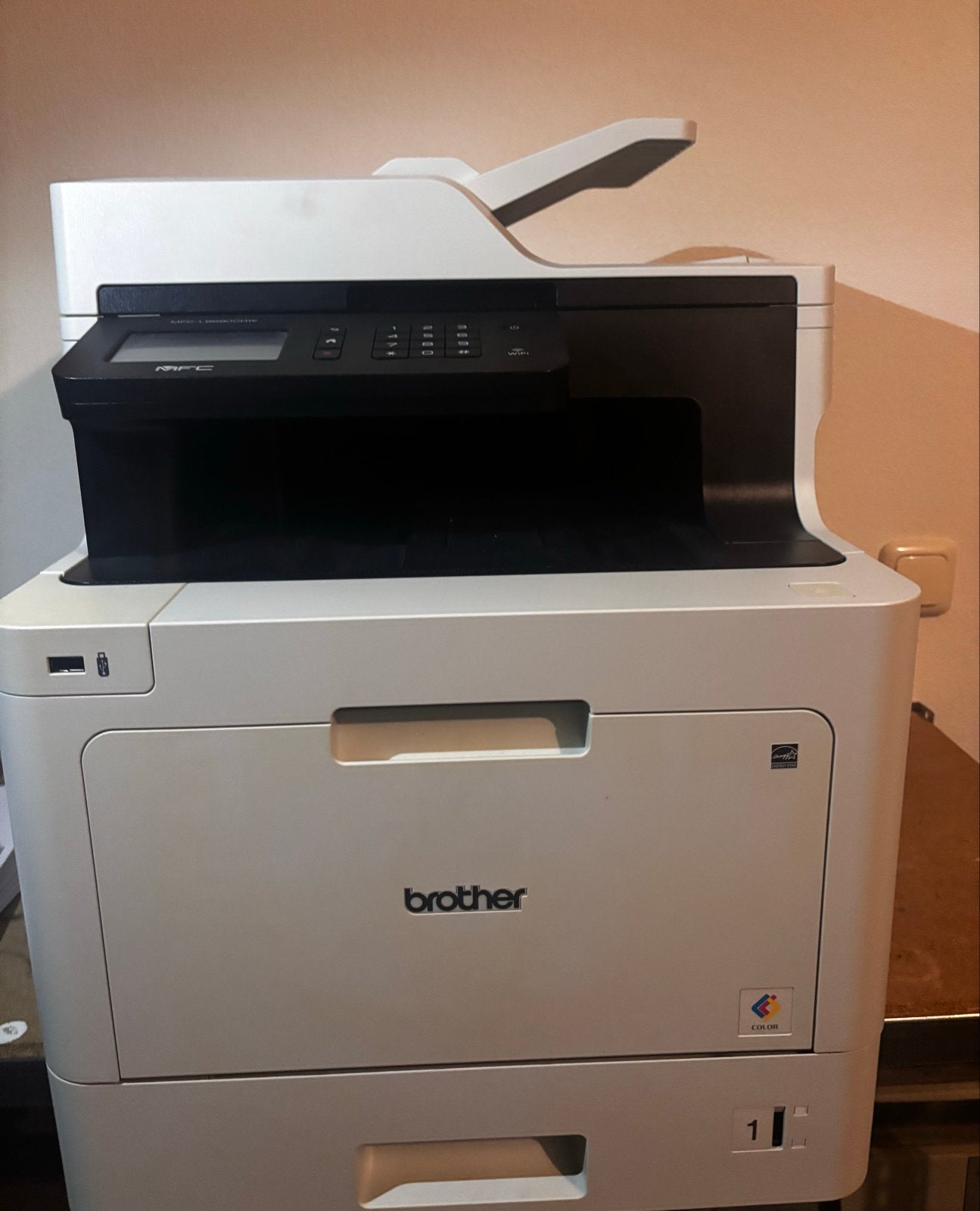 Brother All-in-one Laserprinter - Kleur, Printen, Scannen, K, Computers en Software, Ophalen, All-in-one, Kleur printen, Zo goed als nieuw