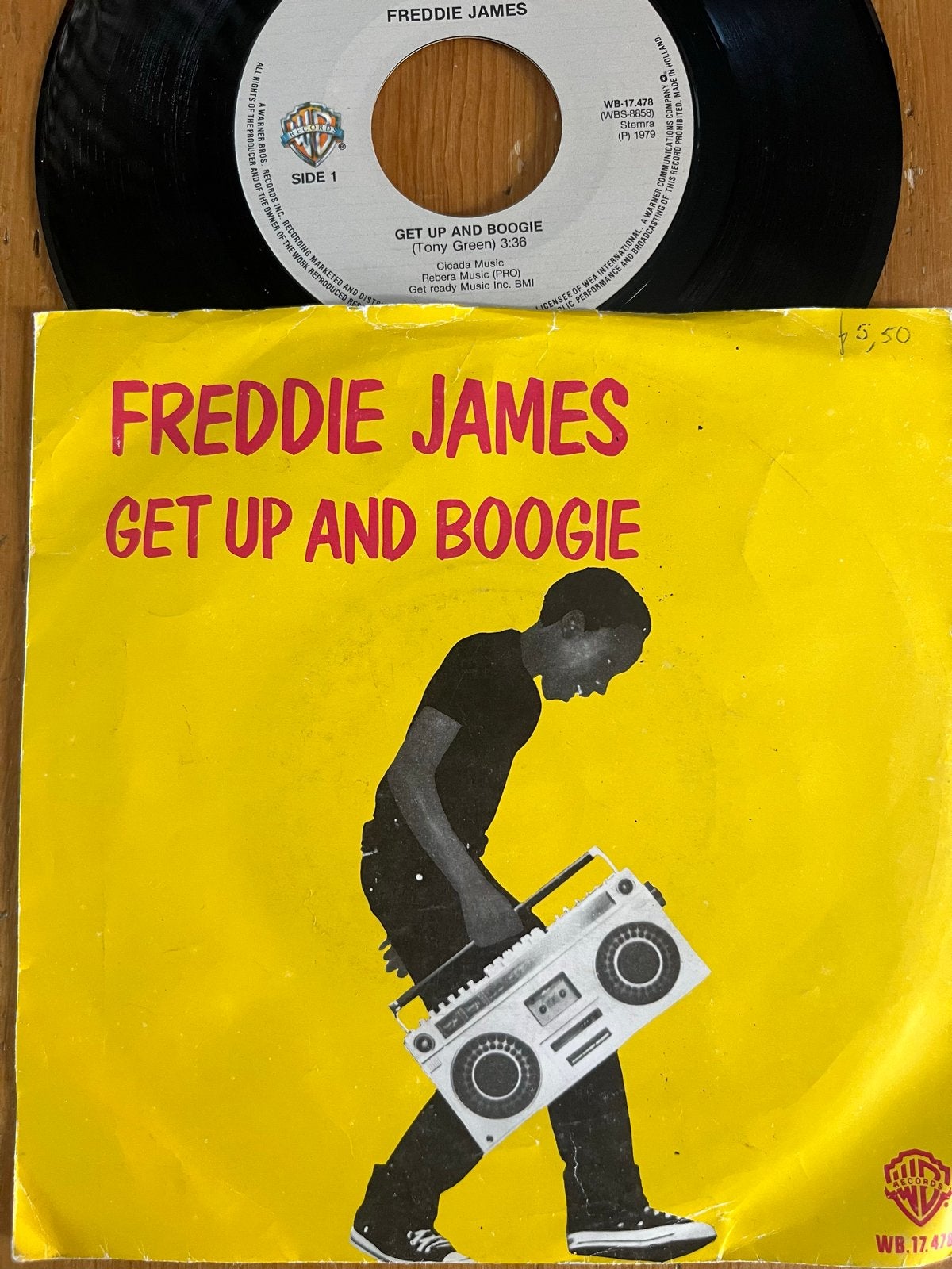 Freddie James - Get Up And Boogie 7" Vinyl Single, Cd's en Dvd's, Vinyl Singles, Ophalen of Verzenden, Gebruikt, 7 inch, Dance en House