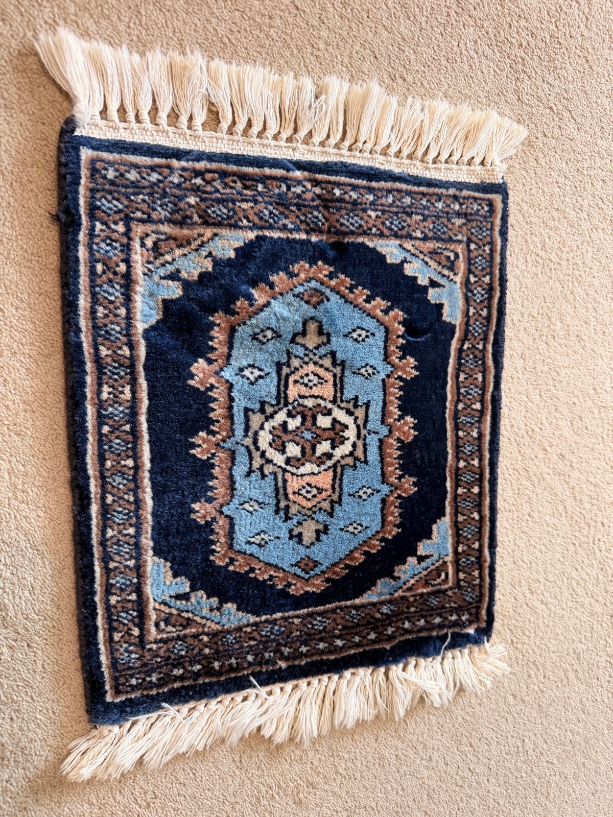 Bouchara tapijt 30x42cm - Zo goed als nieuw, Minder dan 50 cm, Blauw, Ophalen of Verzenden, Zo goed als nieuw