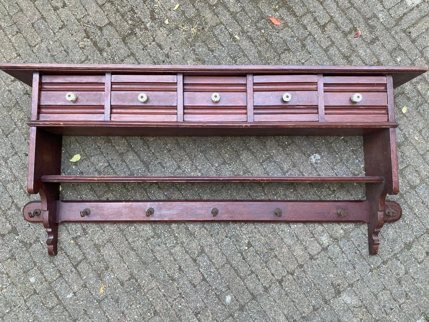Groot antiek wandrek / regaal, Ophalen