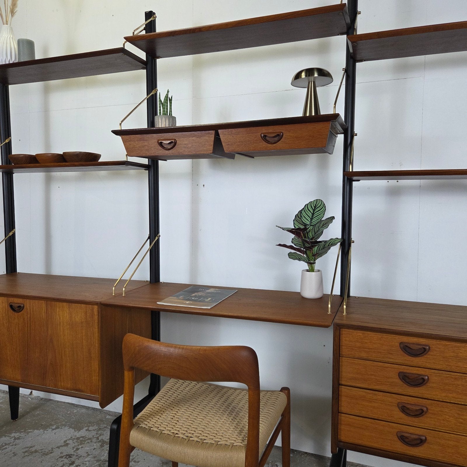 Louis van Teeffelen, Wébé teak Wandsysteem vintage jaren 60, 250 tot 300 cm, Gebruikt, 200 cm of meer, Louis van Teeffelen