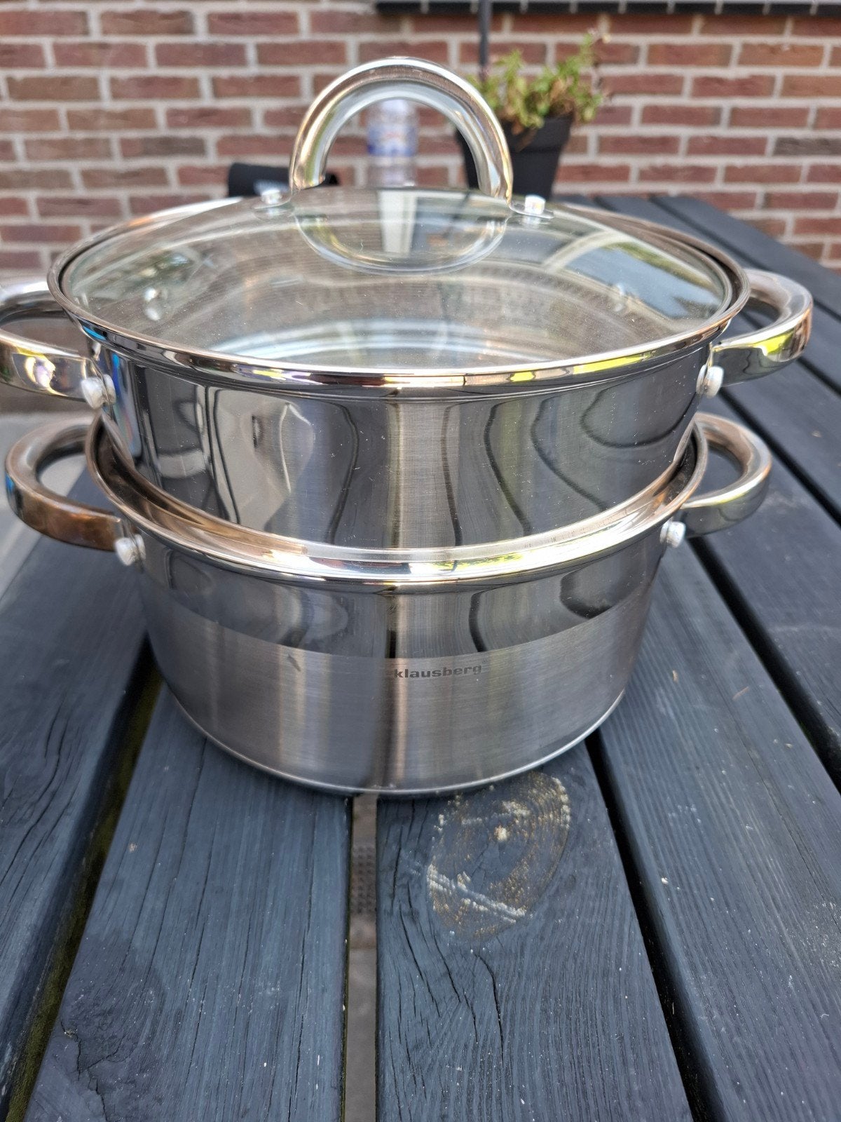 Stoompan 3,5 liter, 20 cm, Ophalen, Zo goed als nieuw, Rvs, Kookpan
