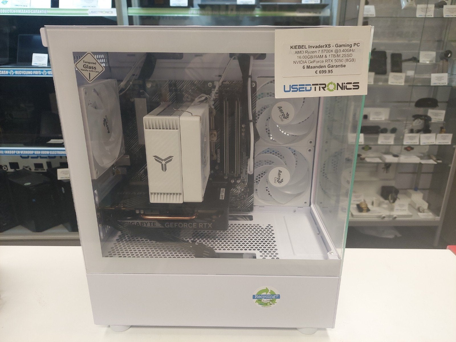 KIEBEL InvaderXS Gaming PC - AMD Ryzen 7, RTX 5050, 16GB RAM, Gebruikt, 1TB M.2 SSD, Ophalen of Verzenden, Gaming