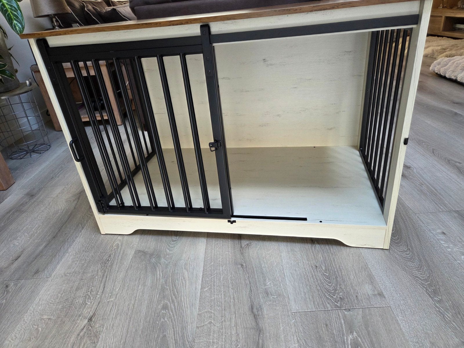 hondenbench meubel wit met bruin 1006068, Dieren en Toebehoren, Ophalen, Nieuw