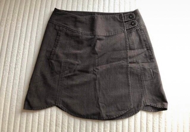 Korte bruine rok met witte strepen en stippen.  InWear, Maat 38/40 (M), Bruin, Ophalen of Verzenden, Zo goed als nieuw