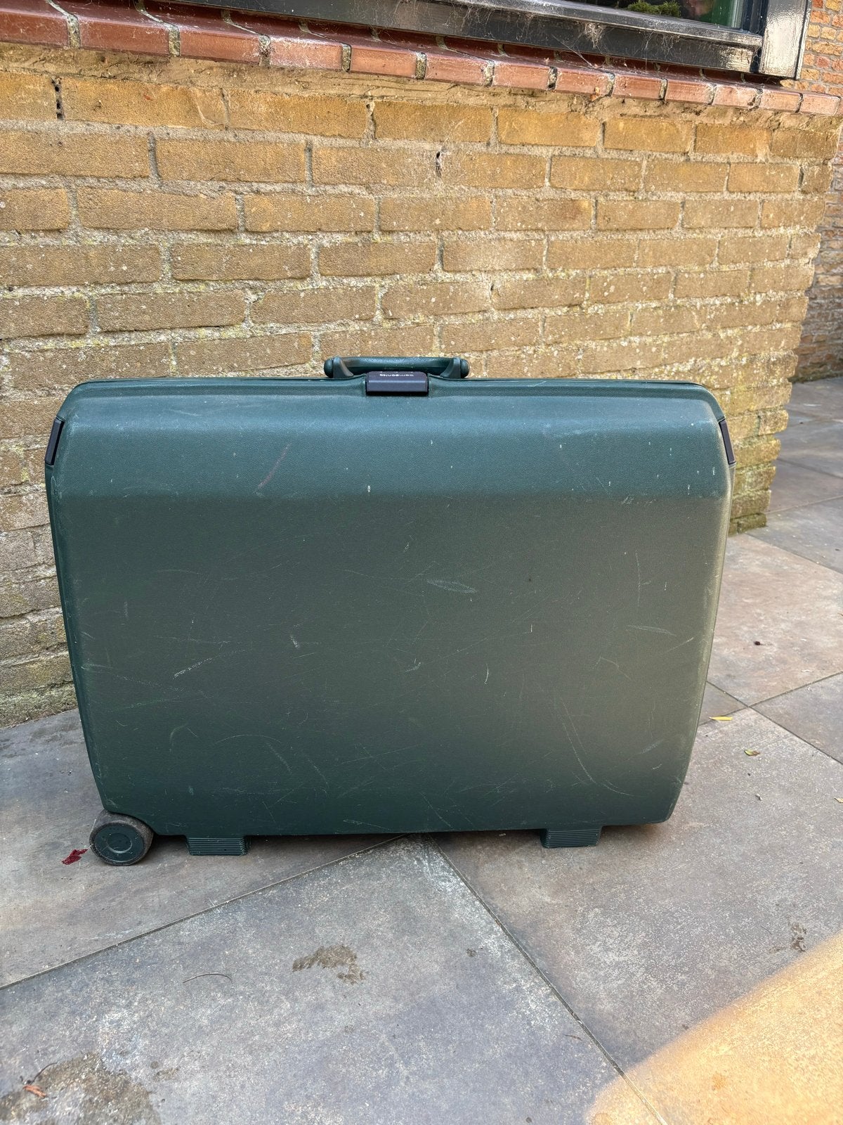 Samsonite Koffer - Vintage Groen met Wieltjes, Ophalen, Gebruikt, Hard kunststof, Slot