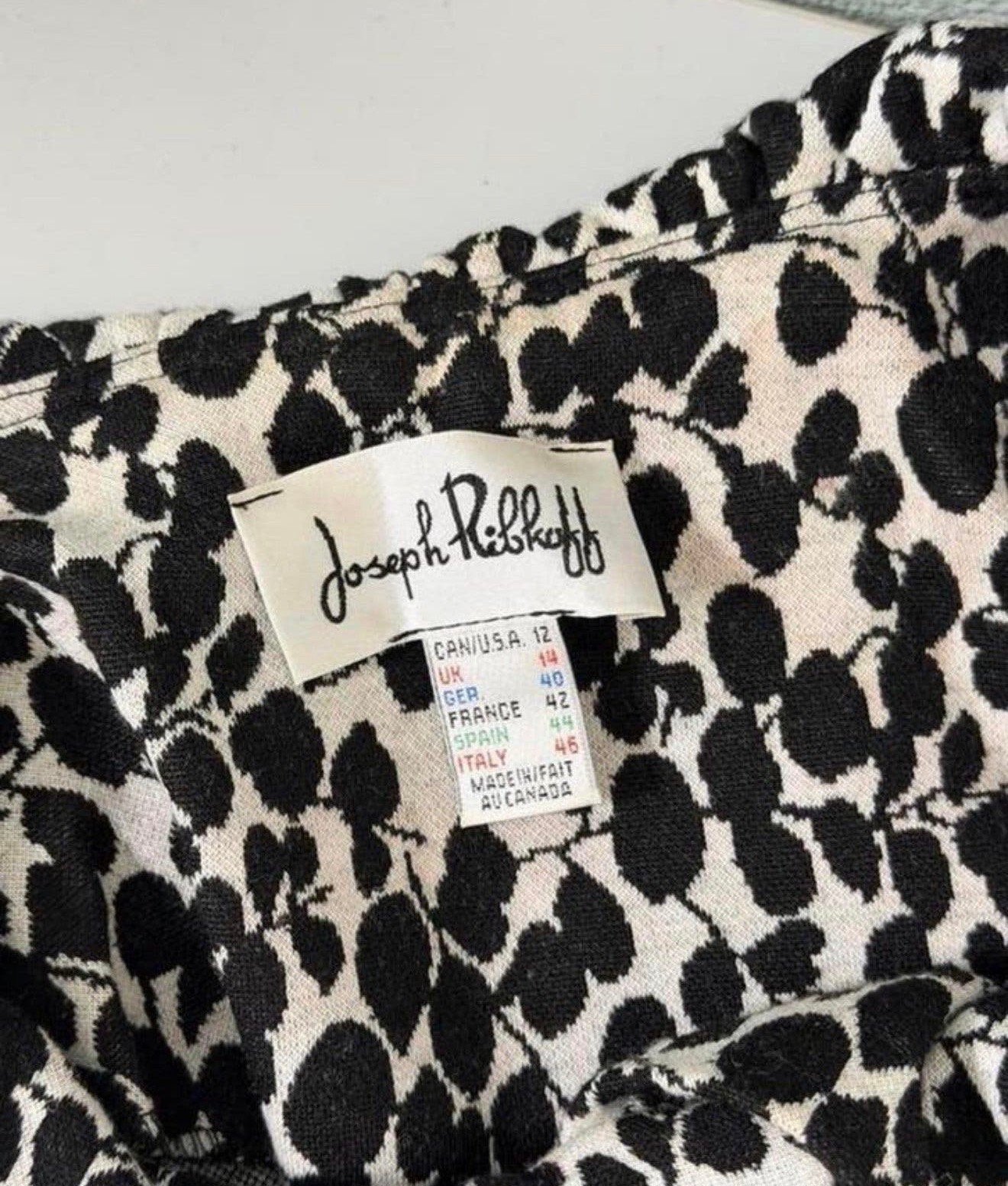Joseph Ribkoff Blazer Jacket Button Front Black White Print, P, Zwart, P, Ophalen of Verzenden